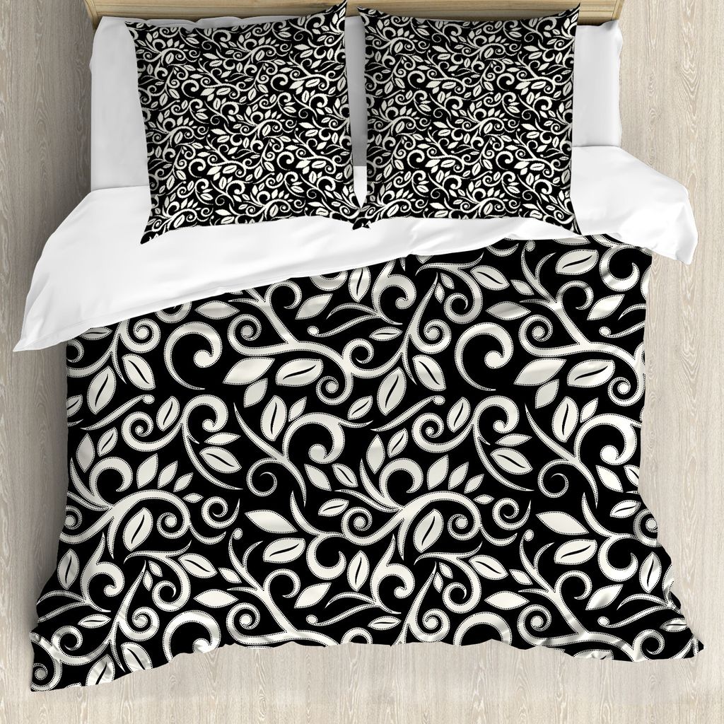 ABAKUHAUS Wein Bettbezug Set für Einzelbetten, Monotone Weinblätter Kunst, Milbensicher Allergiker geeignet mit Kissenbezug, 155 cm x 220 cm - 80...