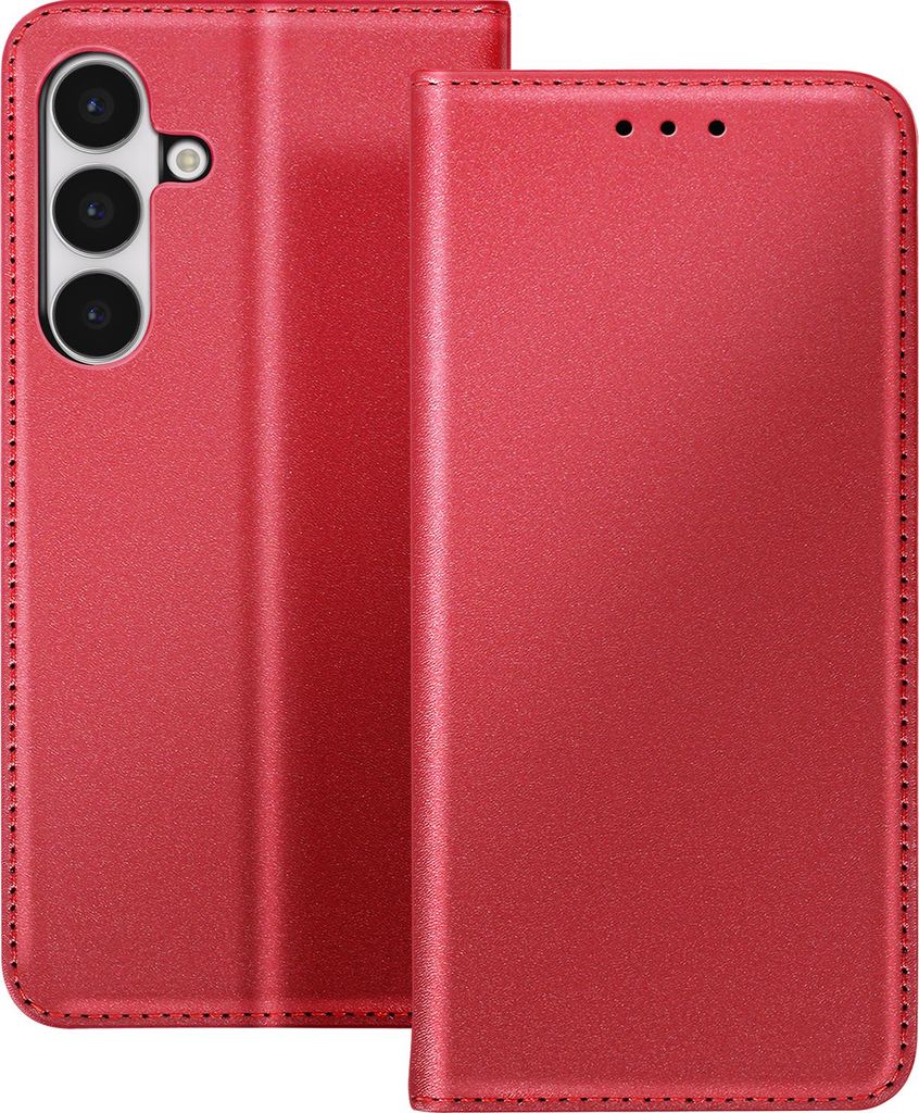 Avizar, Folio Etui Galaxy S25 FE Kartenfächer und Standfunktion, Rot