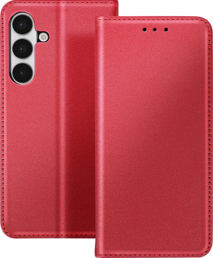 Custodia Protettiva Avizar per Galaxy S25 FE Rosso con Porta Carte