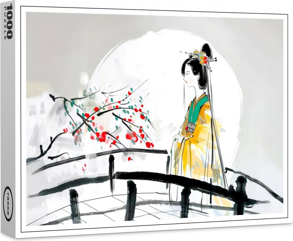 raxxa Premium-Puzzle "Geisha Standing on a Bridge", 1000 Teile