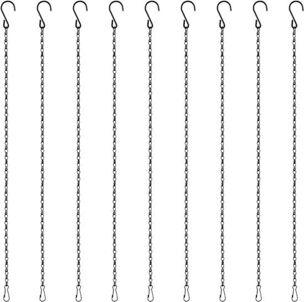 Sécurisez vos pots suspendus : Lot de 9 chaînes métalliques de 50 cm