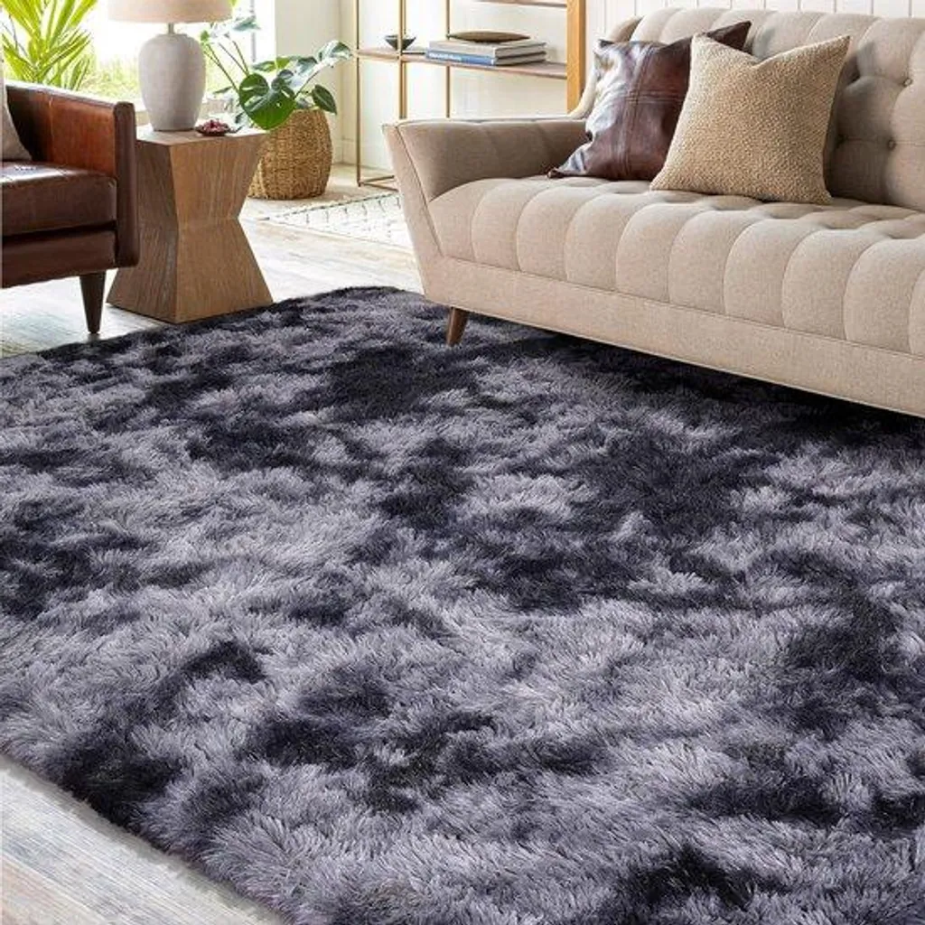 Tapis de Salon Moelleux 120x160 cm Antidérapant et Doux en Poils Longs