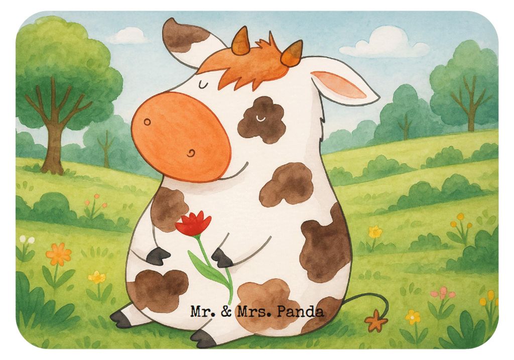 Mr. & Mrs. Panda Kühlschrankmagnet Kuh Design - Weiß - Geschenk, Bauernhof, Kühe, haftmagnet, mdf magnet, Notizhalter, whiteboardmagnet, Motivti...
