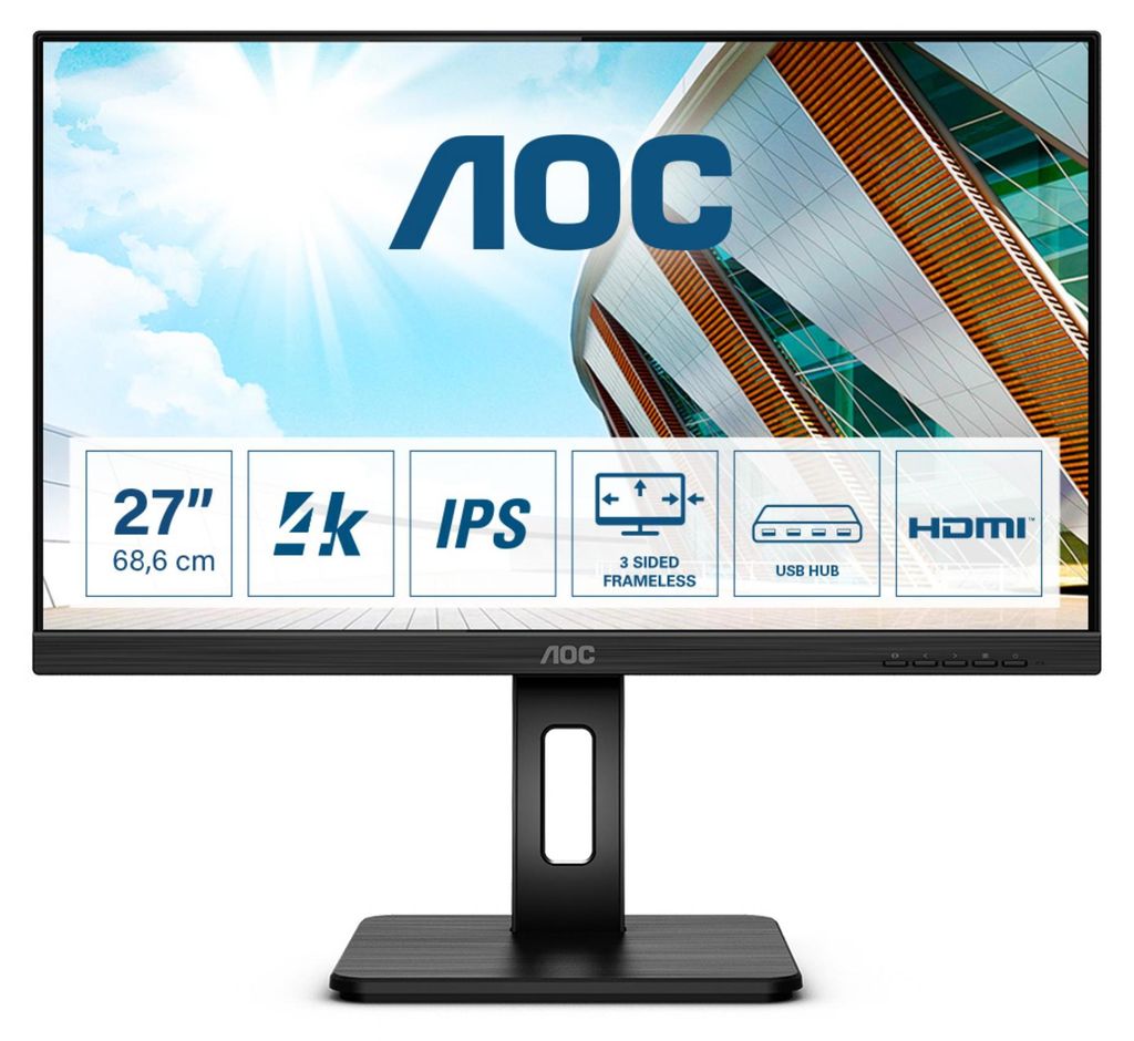 AOC P2 U27P2, 68,6 cm (27"), 3840 x 2160 pixels, 4K Ultra Image du produit 