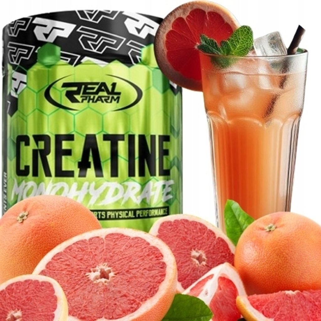 Kreatinmonohydrat in Pulverform Kraft REAL PHARM CREATINE 500 g Geschmack: GRAPEFRUIT
