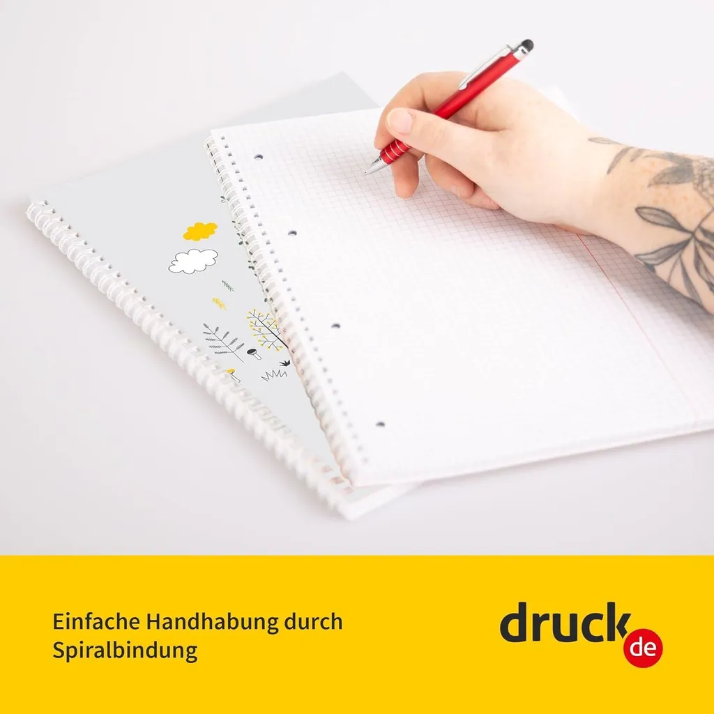 5 Blocchi A4 Bambini e Studenti - Carta 80g a Scacchiera con Spirale - 3