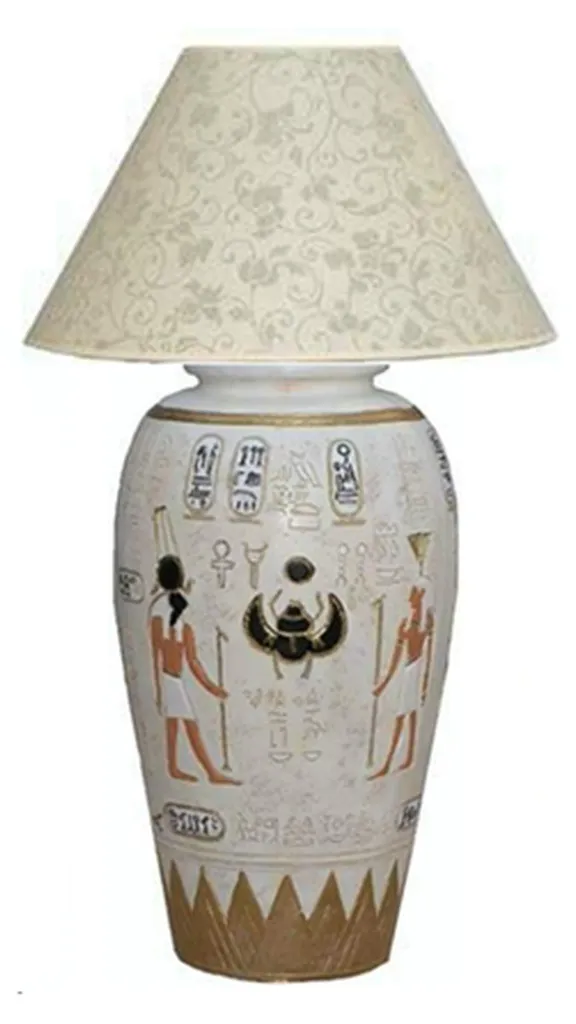 Lampadaire Statue Sculpture 97cm avec Vase et Abat-jour - Modèle E65
