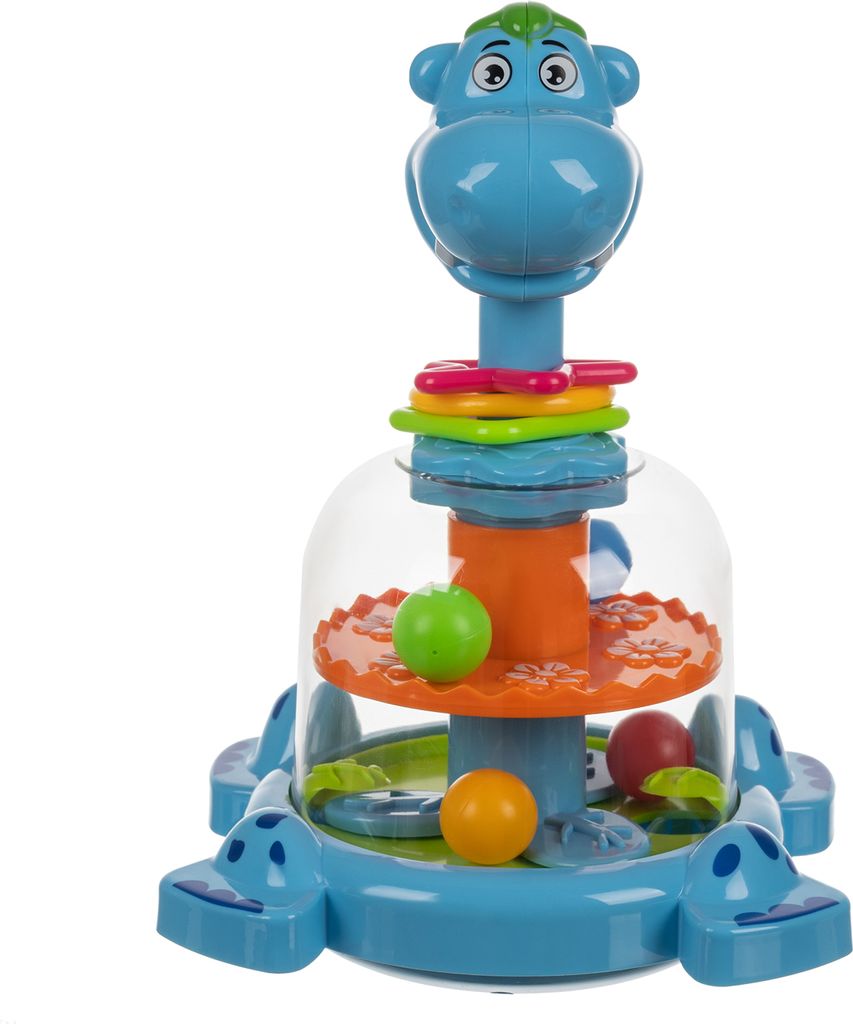 Interaktiver Kreisel mit beweglichen Bällen und Geräusch Nilpferd Lernspielzeug für Kinder 1 Jahr 24643