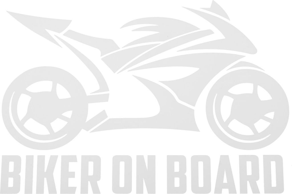 Reflektierender Stoßstangenaufkleber Weiß Rechteck Biker on Board Motorradmuster Reflektierender Autoaufkleber Personalisierte Dekoration