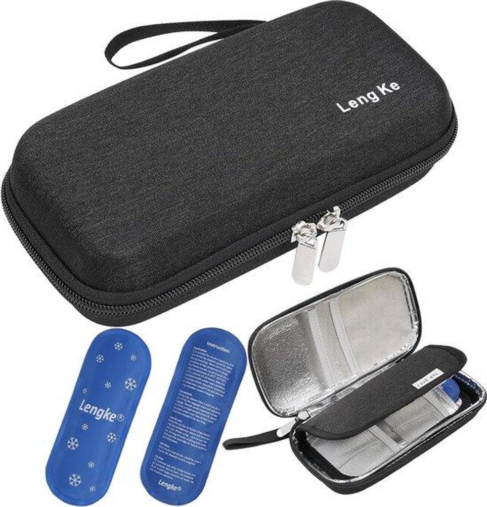 Kühltasche für Diabetiker, kompakt und sicher, 2 Kühlelemente