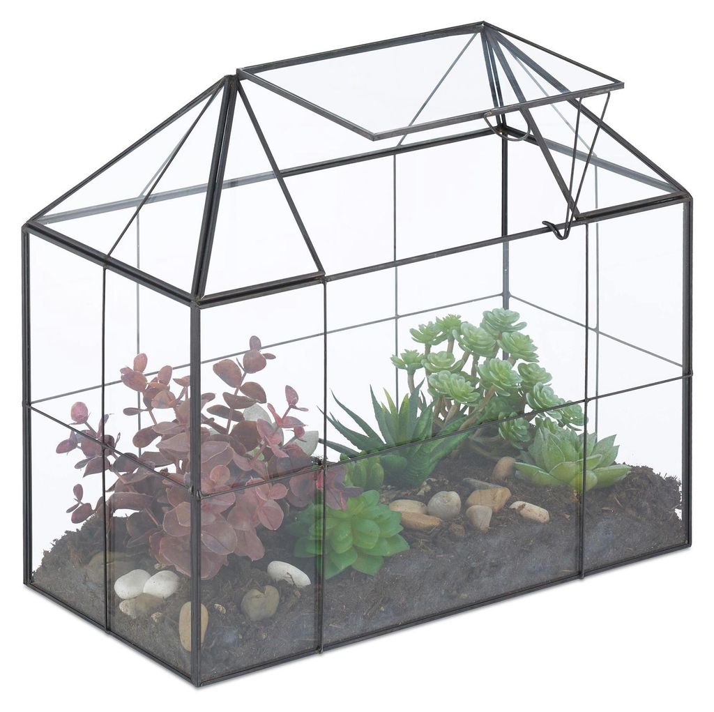 Terrarium in Form eines Glashauses für Zimmerpflanzen Produktbild 