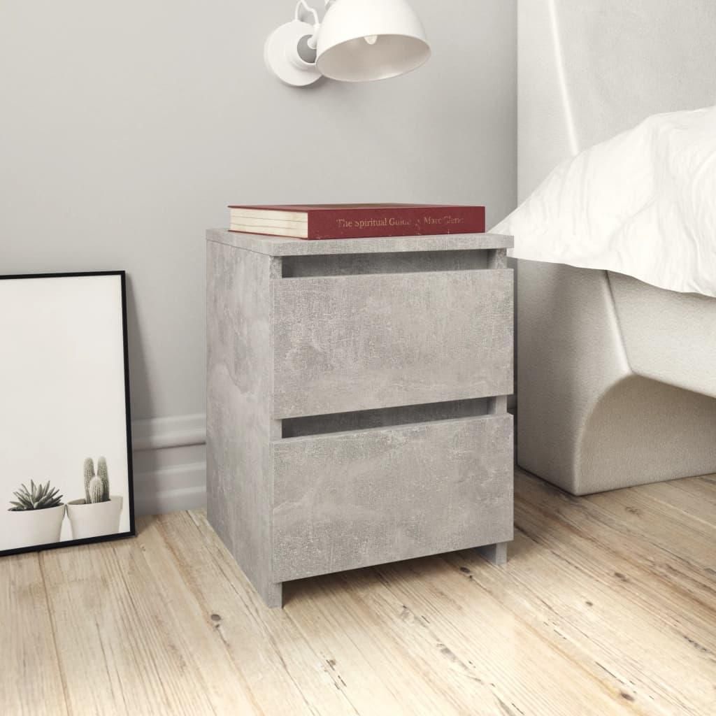 vidaXL Tables de nuit 2 pcs. Gris béton 30×30×40 cm Bois Image du produit 