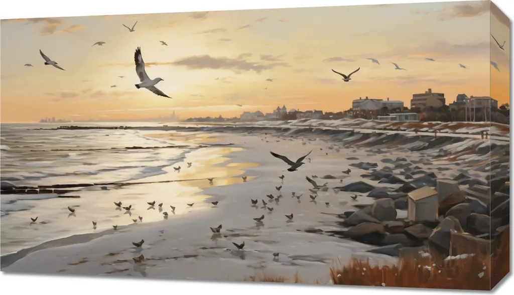 Quadro 70x40 cm Tramonto sulla costa