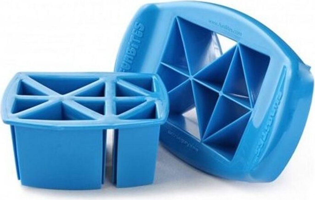 Funbites Blaue Dreiecke Obstschneider - 16x15x4cm | Zum Schneiden von Obst in mundgerechte Stücke