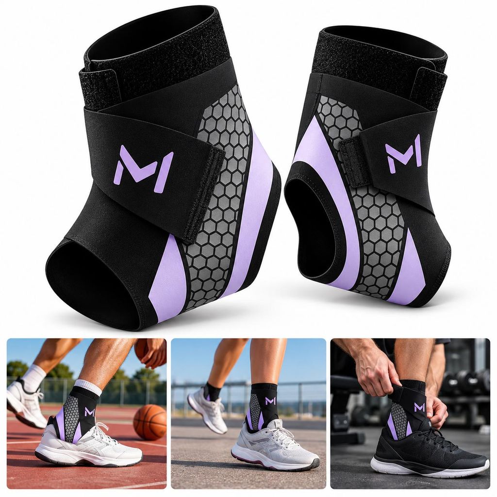 Verstellbare Knöchelbandage Unisex für Laufen Fußball Sport Produktbild  KI-generiertes Bild