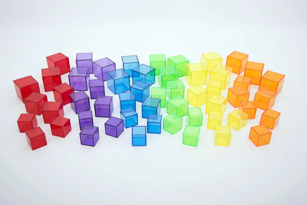 Jeu de Cubes pour Table Lumineuse TickiT - Matériel de Classe 54 Pièces