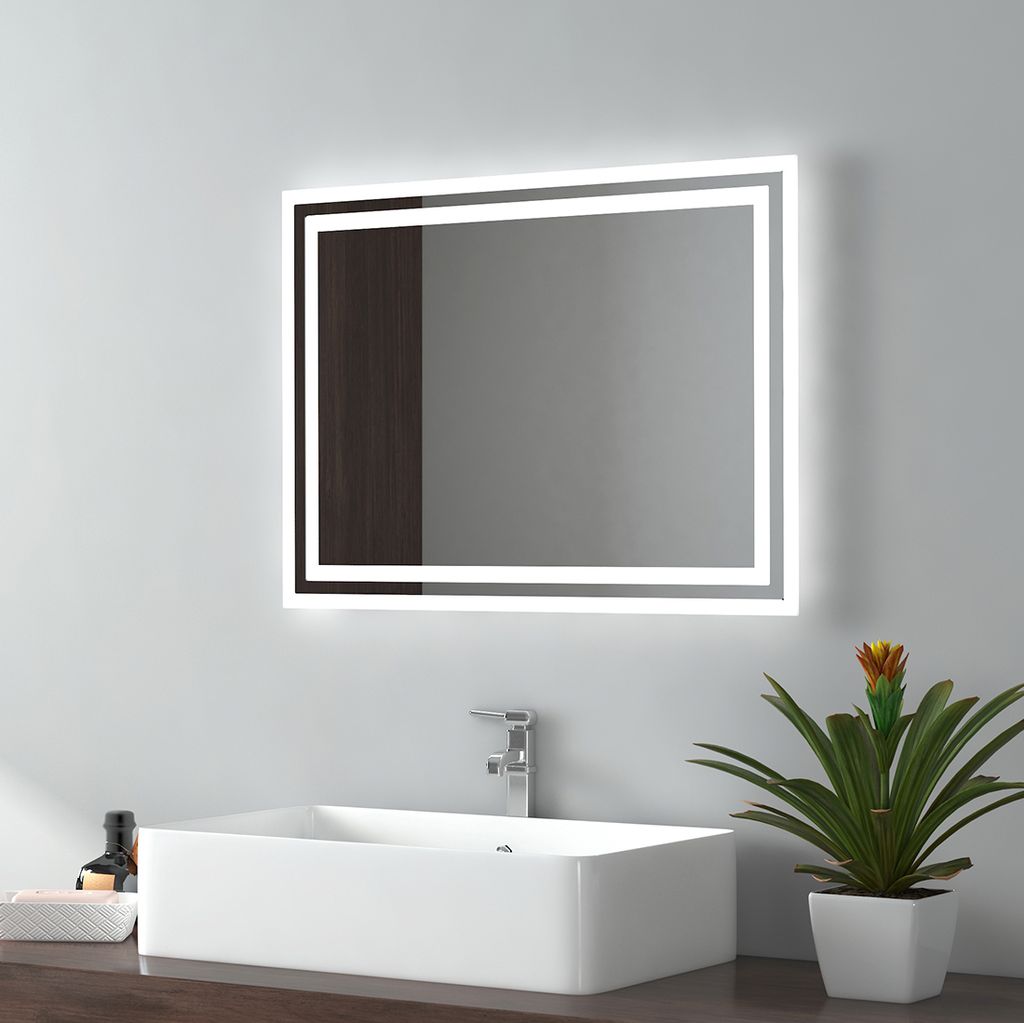 Wohnen & Einrichten Wohnaccessoires Spiegel Badspiegel LED Badspiegel Badezimmerspiegel 45x60 mit 