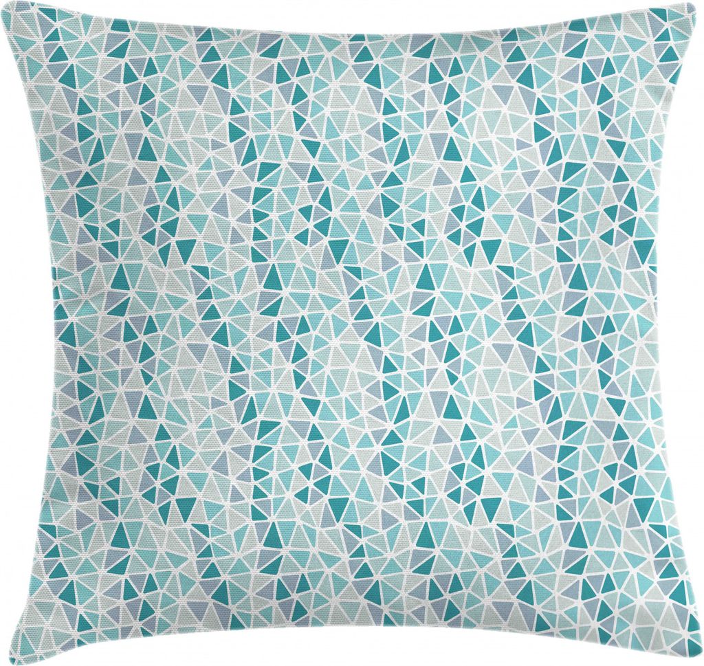 ABAKUHAUS Teal Grün Kissenbezug, Pastell Mosaic Triangles, Wasser und Schmutz resistent Waschbar Beidseitiger Druck mit Reißverschluß, 60 x 60 c...