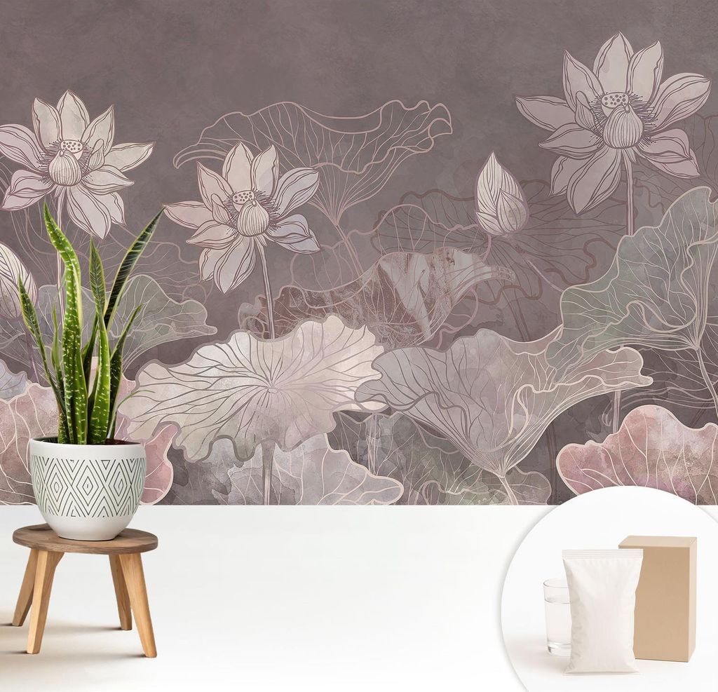 Fototapete - 208x146 cm - Tapete - Wandtapete - Wandbilder - Dekofolie - Tapete Folie - Wand - Dekoration - Wohnzimmer - Friedliche Botanik