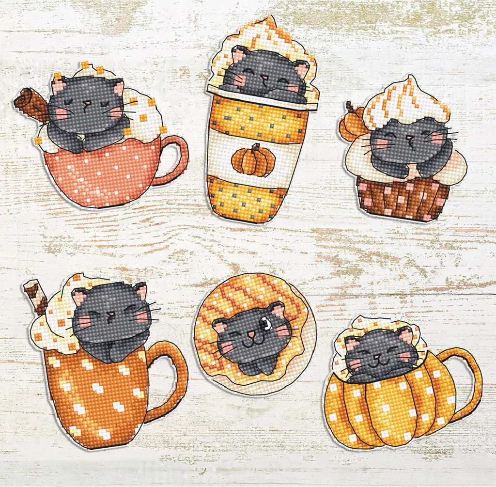 Prezzo Kit Letistitch L8092 | 6 Ricami Punto Croce Gattini Zucca
