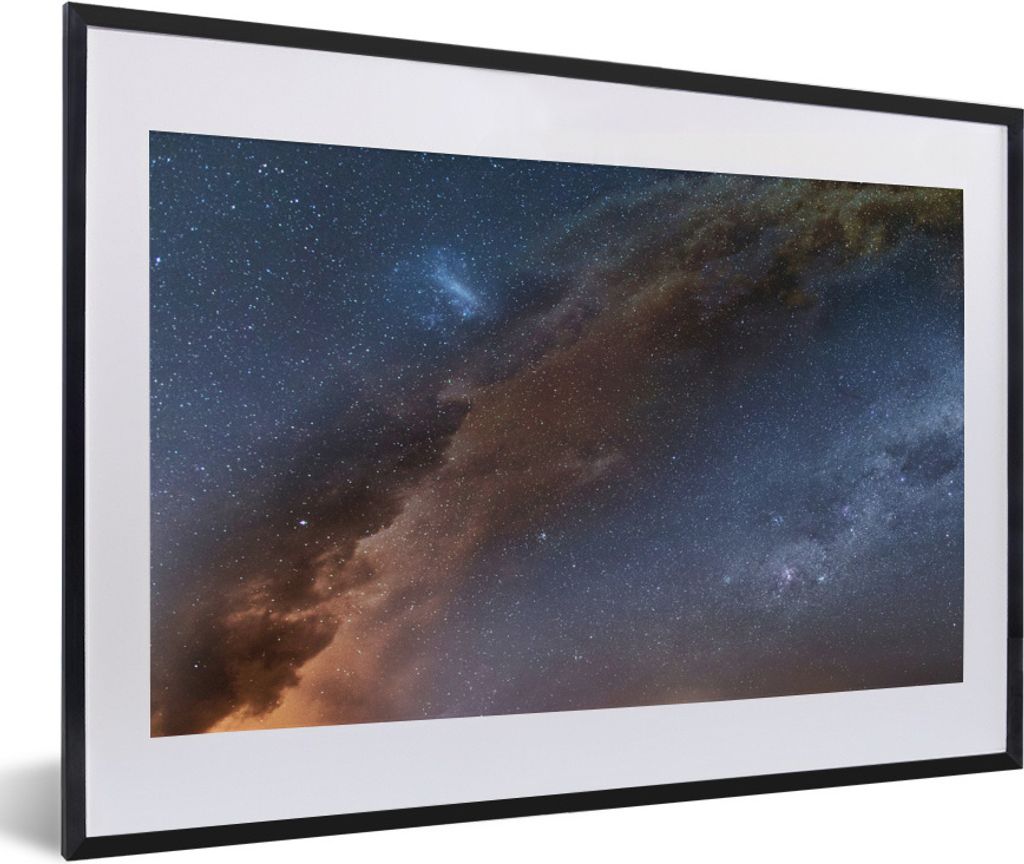 MuchoWow Gerahmtes Poster Sterne im Weltraum 60x40 cm - Poster mit Schwarzem Bilderrahmen Wandposter Rahmen Foto Bilder - Schlafzimmer - Plakat i...