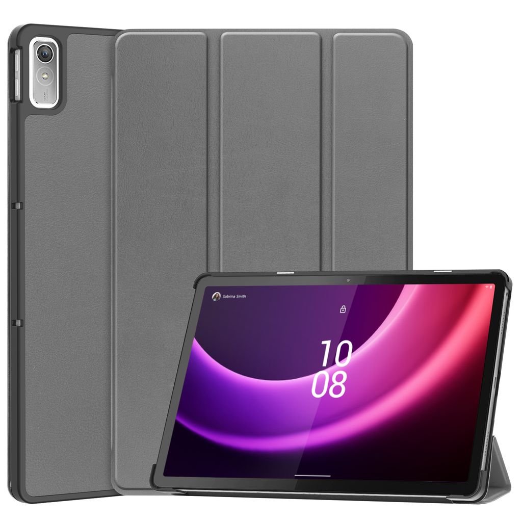 Case2go - Hülle kompatibel mit Lenovo Tab P11 2nd Gen (2022) - 11.5 inch - Mit AutoWake-Funktion Kunstleder TPU Tablet Case Schutzhülle - Grau