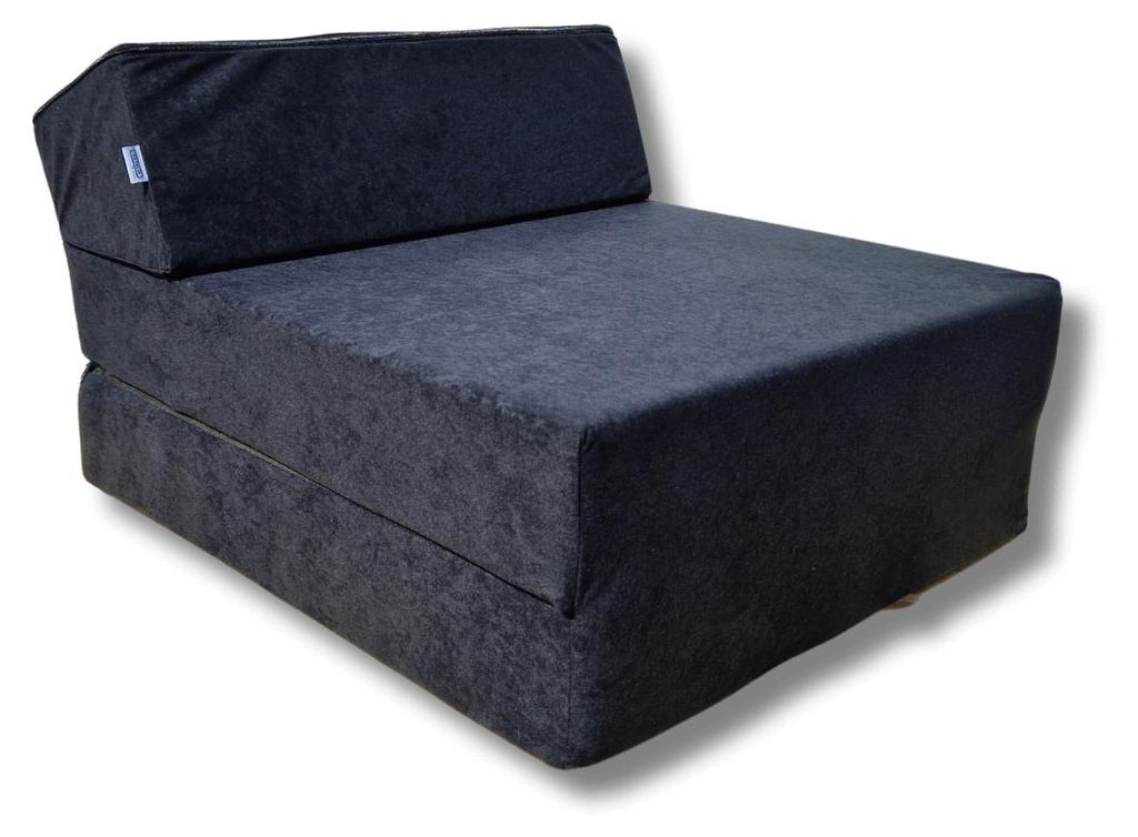 Natalia Spzoo slaapstoel 160x60x12 cm, zwart - opvouwbaar Productafbeelding 