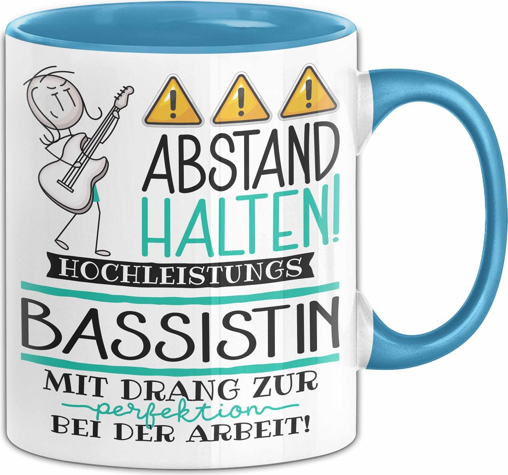 Bassistin Tasse Geschenk Lustig Abstand Halten Produktbild 