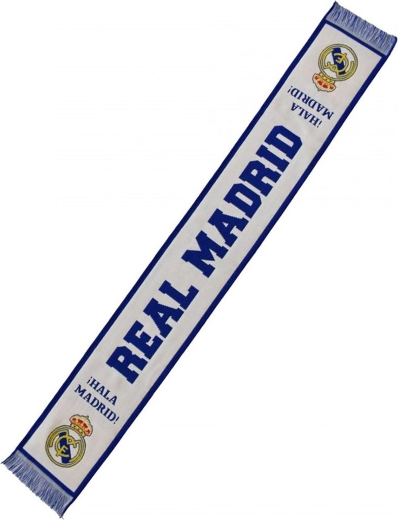 Real Madrid Fanschal Weiß – 100 %.Polyacryl, 140 × 20 cm – Offizielles Lizenzprodukt