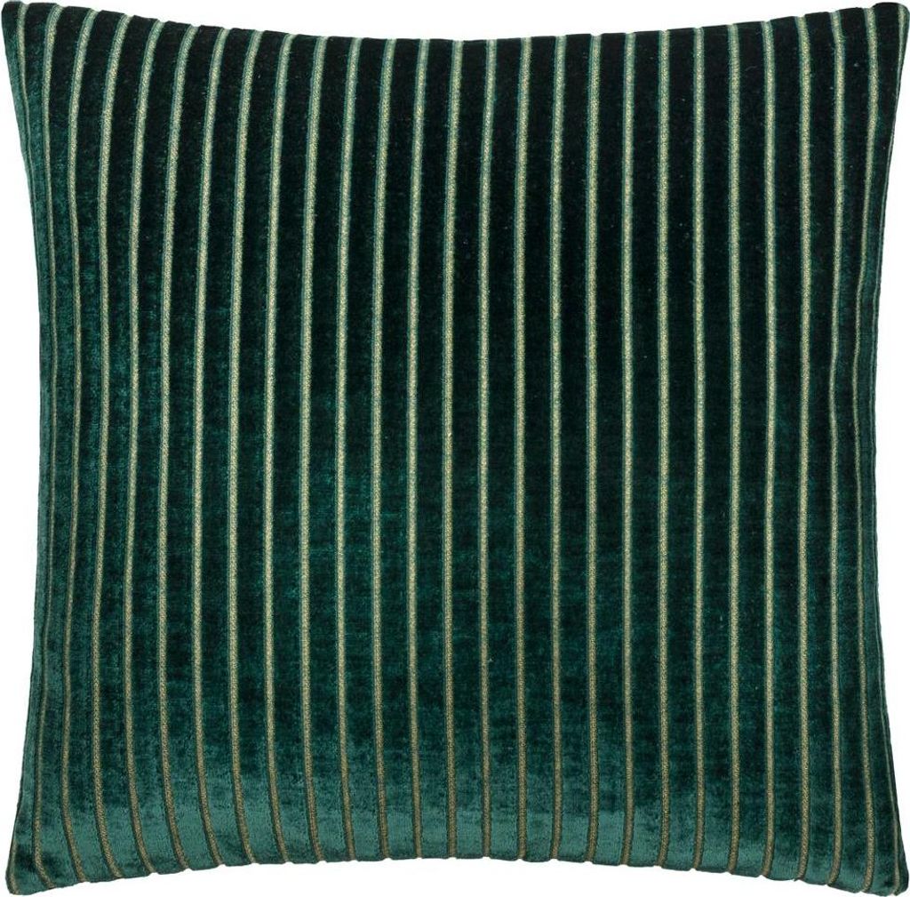 Paoletti - "Savoy" gestreift-Kissenhülle, Samt RV3581 (50 cm x 50 cm) (Smaragd)