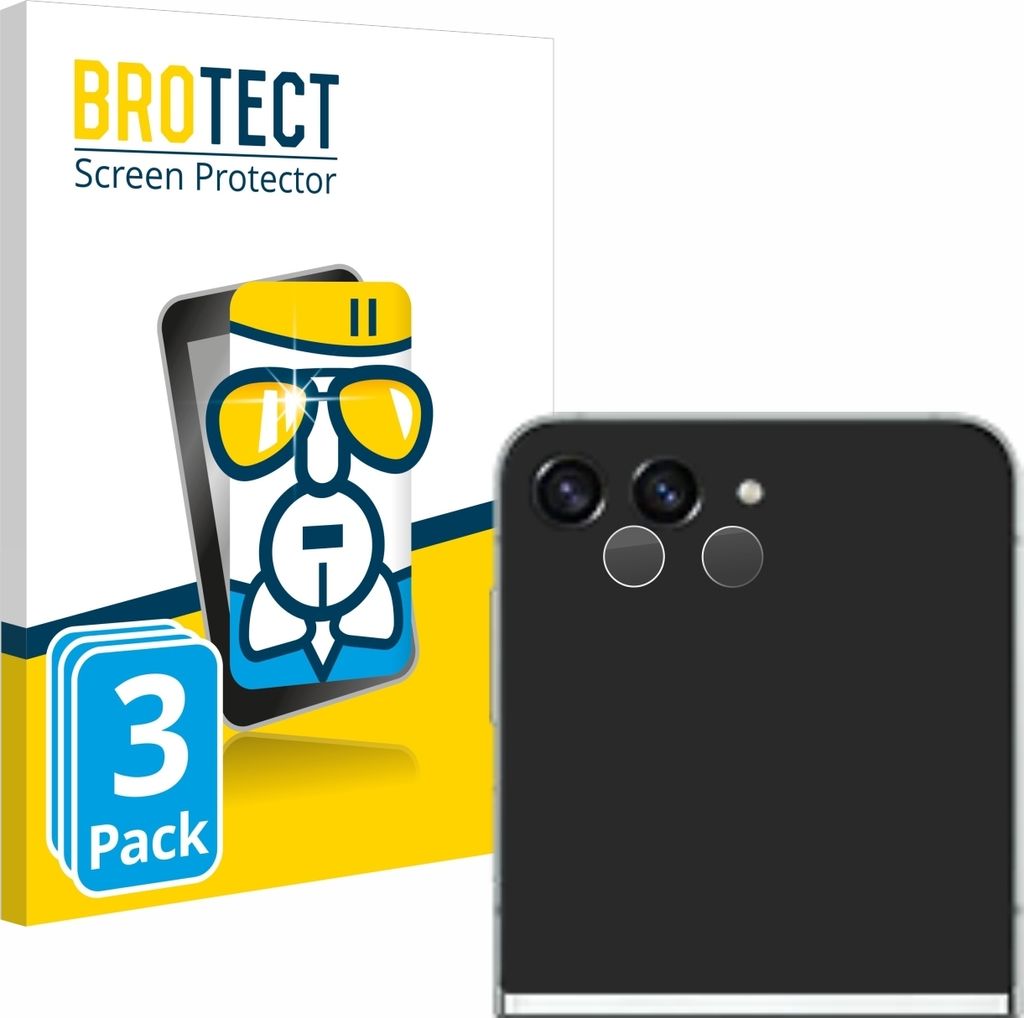 3x BROTECT Schutzglas für Samsung Galaxy Z Flip 5 (NUR Kameraschutz) Schutzfolie Panzer Folie Glas Display Schutz klar