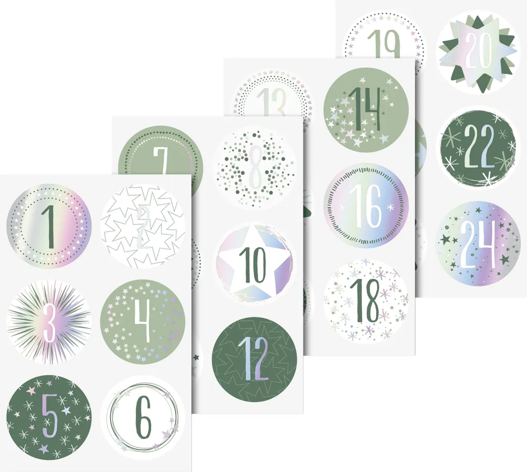 Autocollants Calendrier de l'Avent Étoiles Heyda 203780823 pour DIY Noël