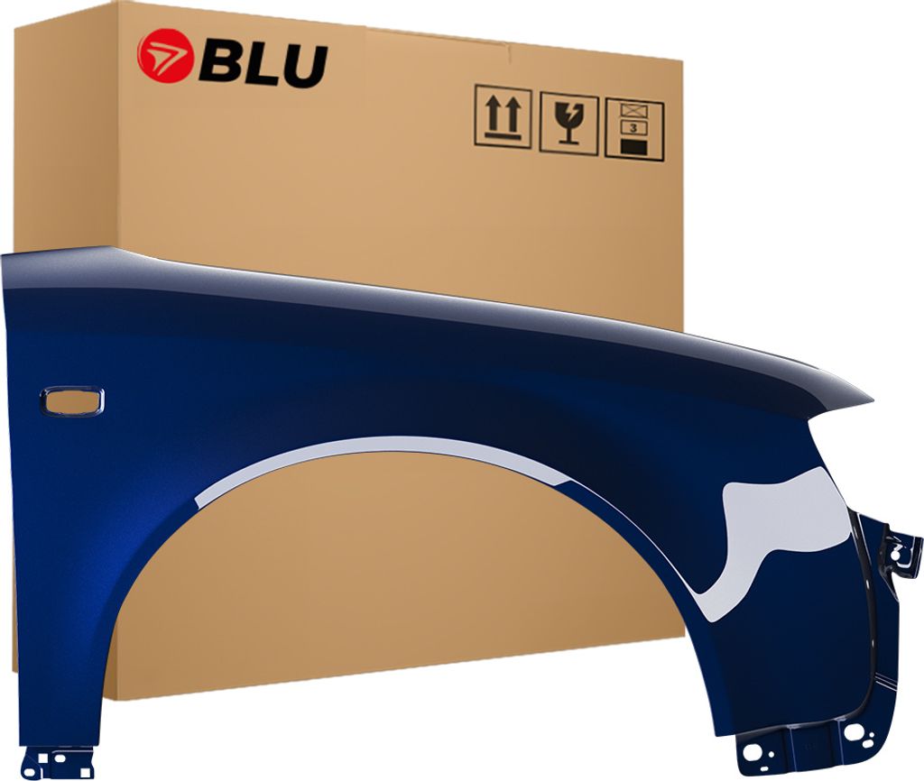 BLU Kotflügel Passend für Audi A4 B6 LZ5J Rechts Blau MoroBlau | 2000-2004 | Vorderseite Vorne | Lackiert | Einbaufertig