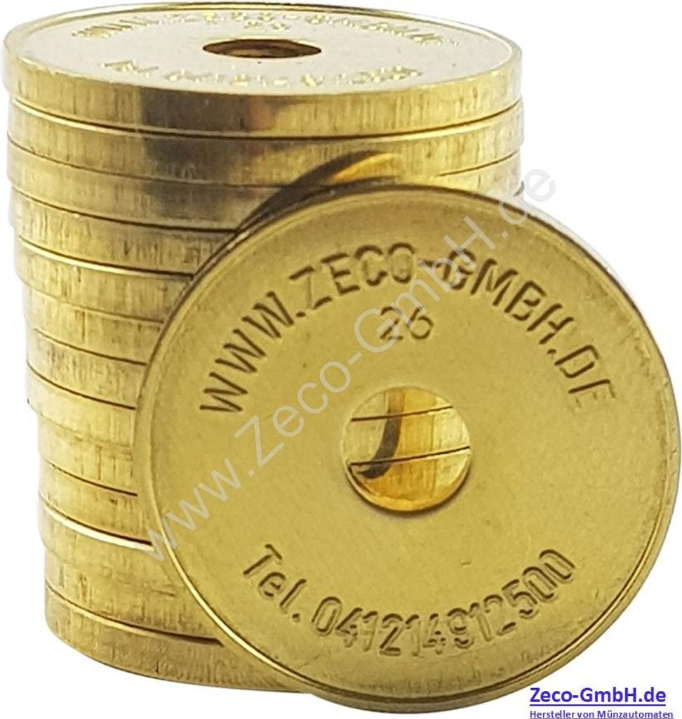 50 x Parkmünze, Parkmarke 26mm x 2,3mm, für Toranlagen, Schranken, Parkschranken