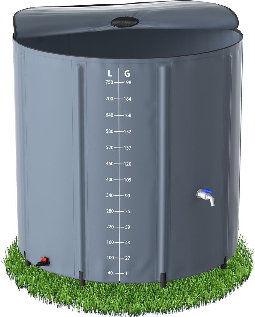 LARS360 Tonneau de pluie pliable 750 litres, tonneau pour Image du produit 