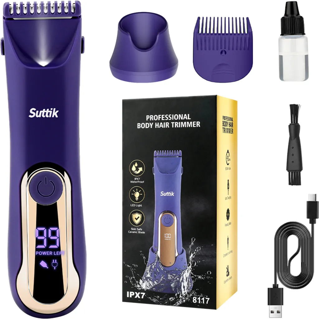 INF Tondeuse Corps Femmes 8117 Rechargeable et Étanche pour un Rasage Doux