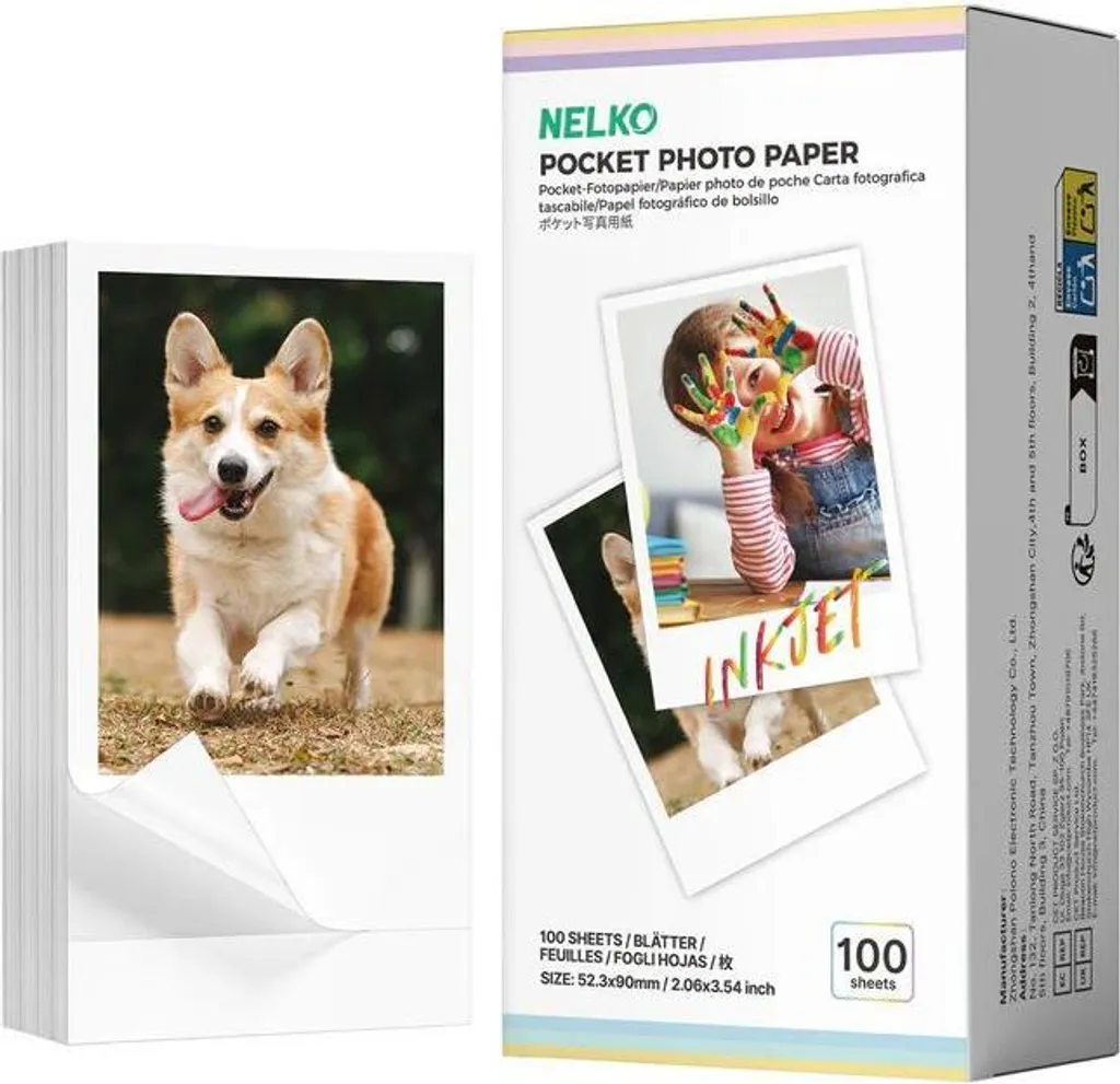 Recharge Papier Photo 52,3x90mm pour Nelko PP03 et PP01 - Lot de 100 Vues