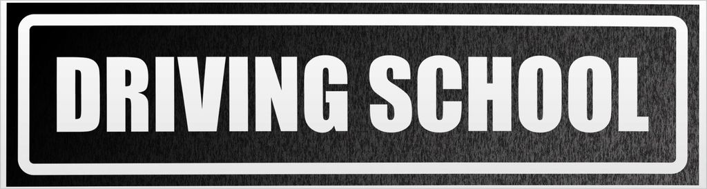 Kiwistar Driving School invertiert Magnetschild Schild magnetisch - 30cm Schwarz - reflektierend - Magnetfolie für Auto PKW Kfz