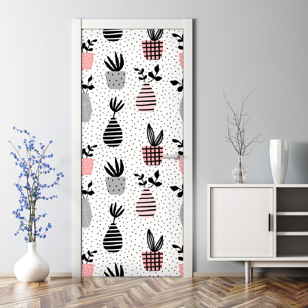 Dekorative Türposter selbstklebend Klebefolie Wandaufkleber Türaufkleber Blatt graues 70 x 200 cm