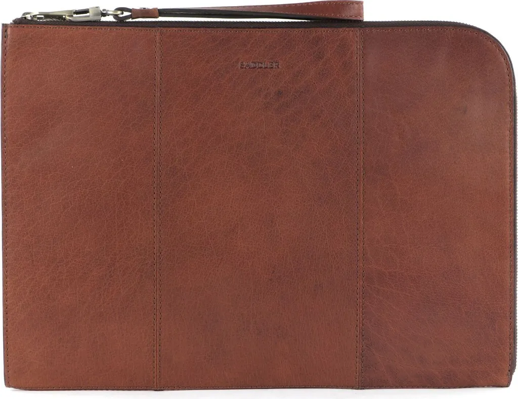 Pochette Ordinateur Atlas SADDLER en Cuir Brun pour PC et MacBook