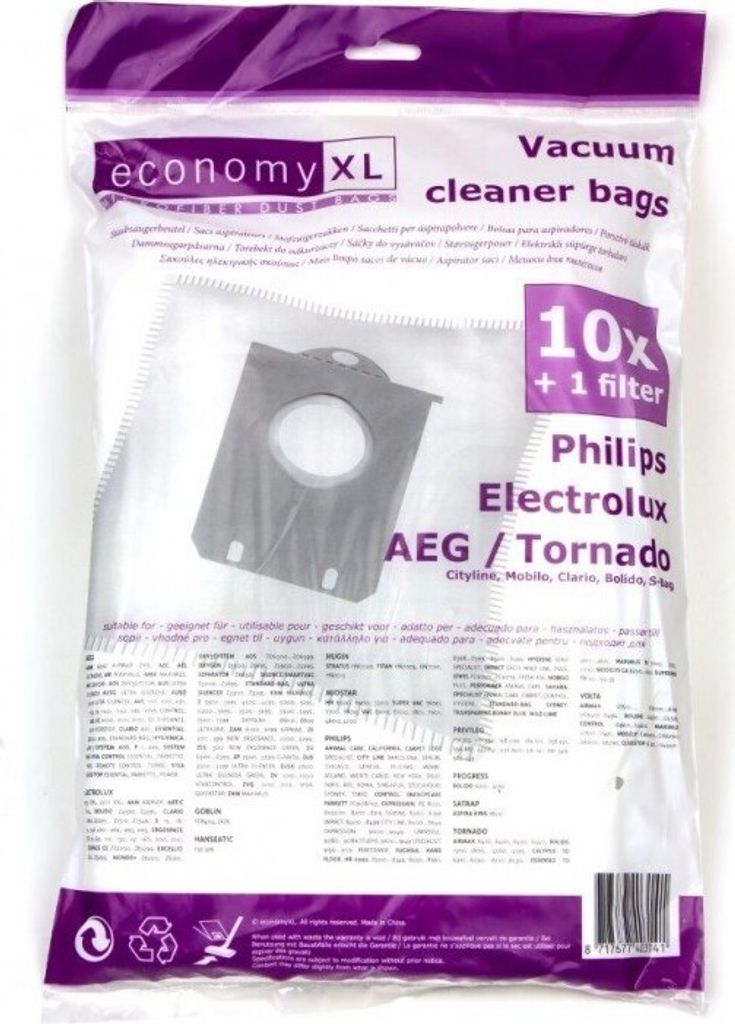 10 Staubsaugerbeutel passend für Electrolux Ergospace XXL 19... 60, 141
