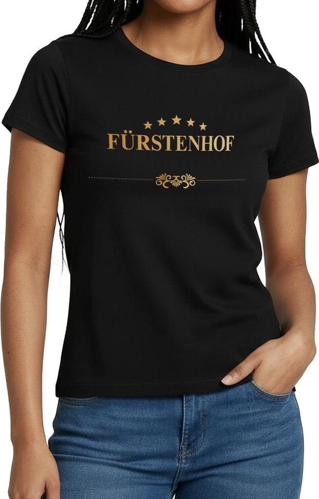 Spreadshirt Sturm Der Liebe Hotel Fürstenhof Logo Wappen Frauen T-Shirt, S, Schwarz