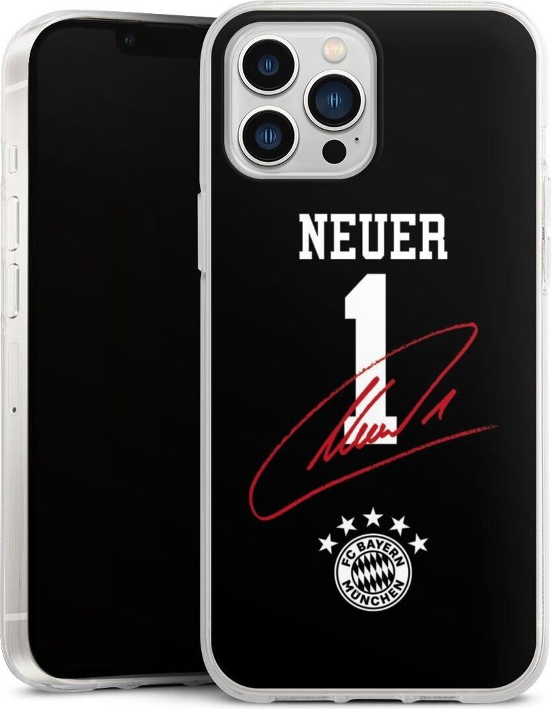DeinDesign Handyhülle für Apple iPhone 13 Pro Max Silikon Hülle Case Smartphone Schutzhülle FC Bayern München FCB Manuel Neuer