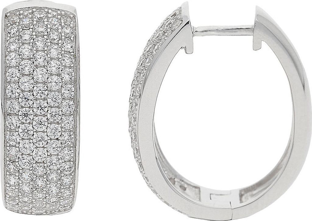 Creolen Damen 925 Silber Zirkonia JL10-06-1669 transparent Produktbild 