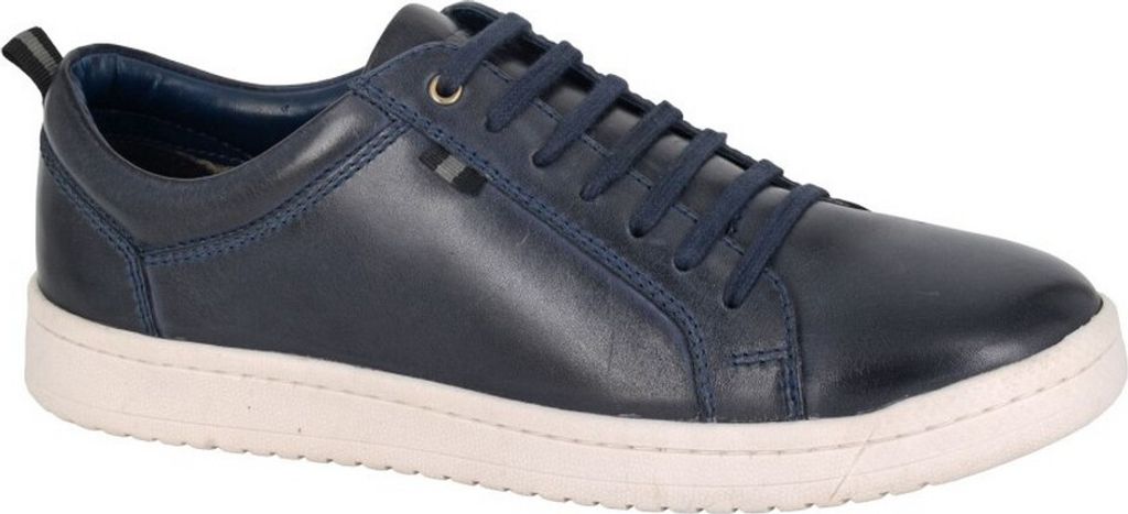Roamers - Herren Sneaker, Leder DF2496 (47 EU) (Marineblau)