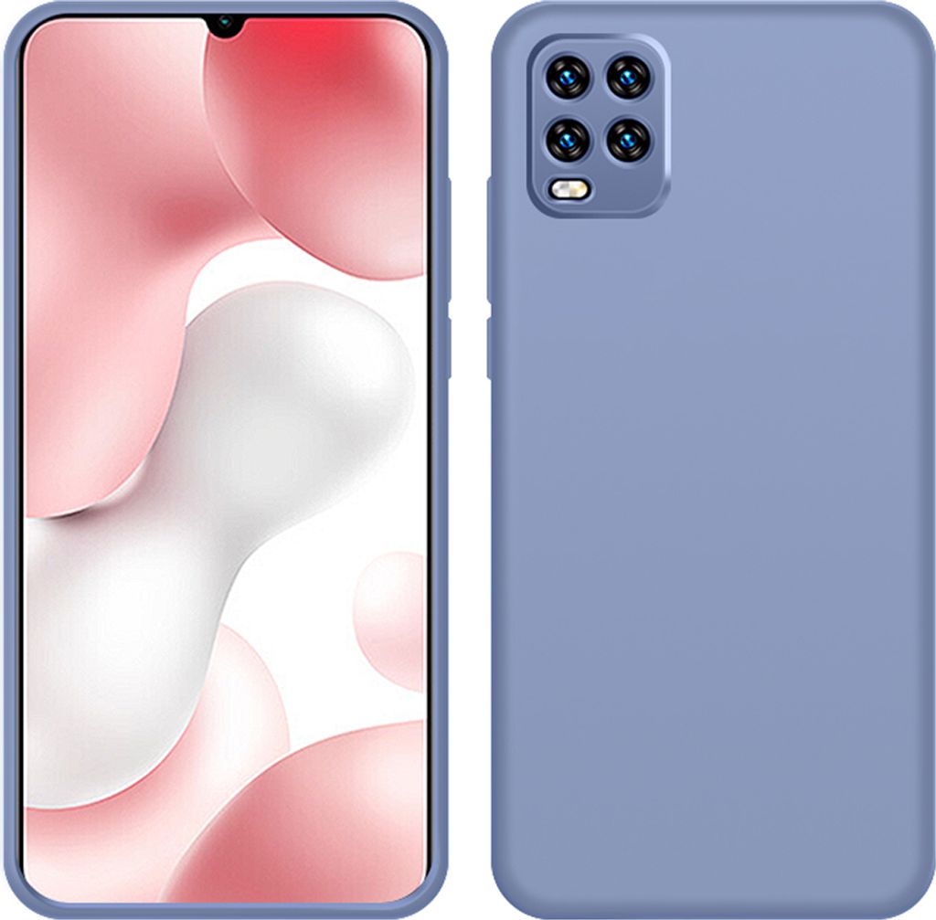 Xiaomi Mi 10 Lite Hülle, LaimTop Slim Flüssig Silikon Soft Gel Gummi Stoßfest Kratzfest Schutzhülle für Xiaomi Mi 10 Lite Grau