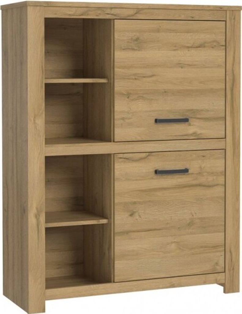 Furniture24 Kommode HVNS421R Schrank Wohnzimmerschrank Alteiche 2 türiger
