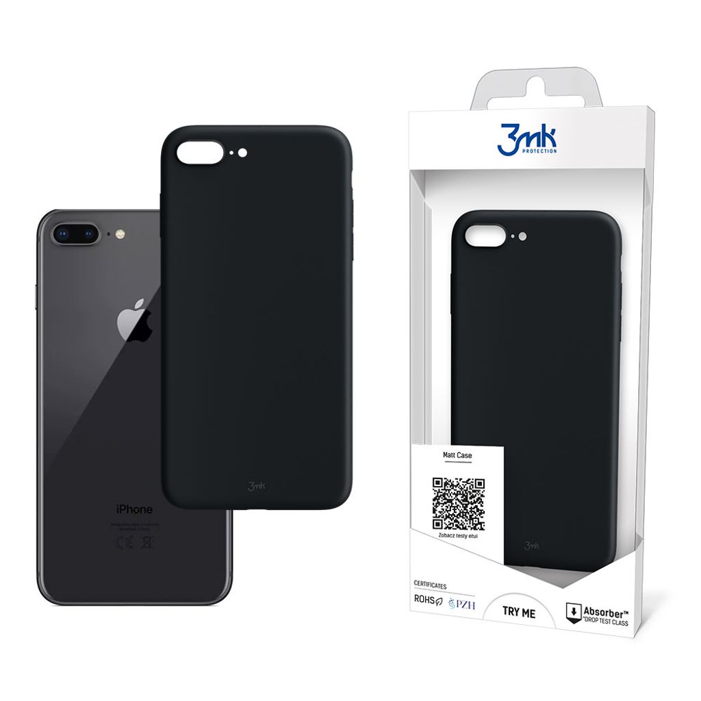 3MK Matt Case iPhone 8 Plus schwarz Schutzhülle