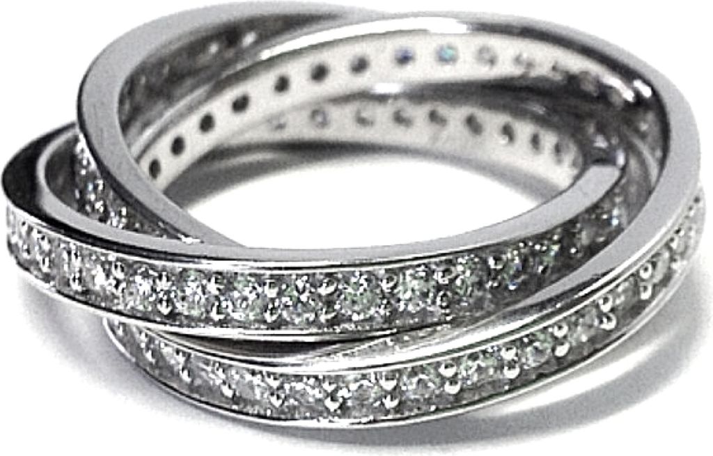 Spielring 925 Silber rhod mit Zirkonias 3teilig Produktbild 