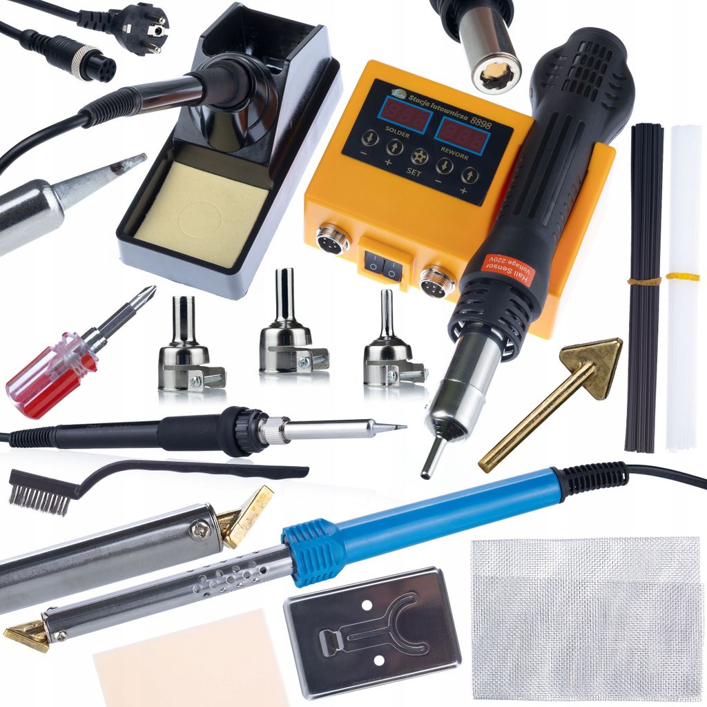 Rosfix Orange Husky OH660+ 2-in-1-Lötstation (Heißluft und 900M) und Rosfix Blue Lark 80W BL80W Lötkolben mit einem Satz Zubehör